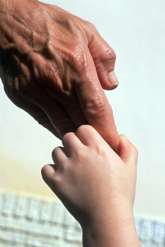 Vater-und Sohnes-Hand